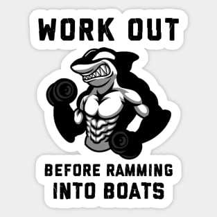 Orca Workout Ramming Into Boats Sticker